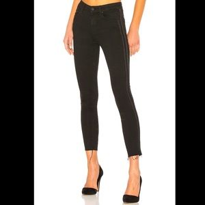 Mother High Waist Ankle Fray Jeans - Black 24